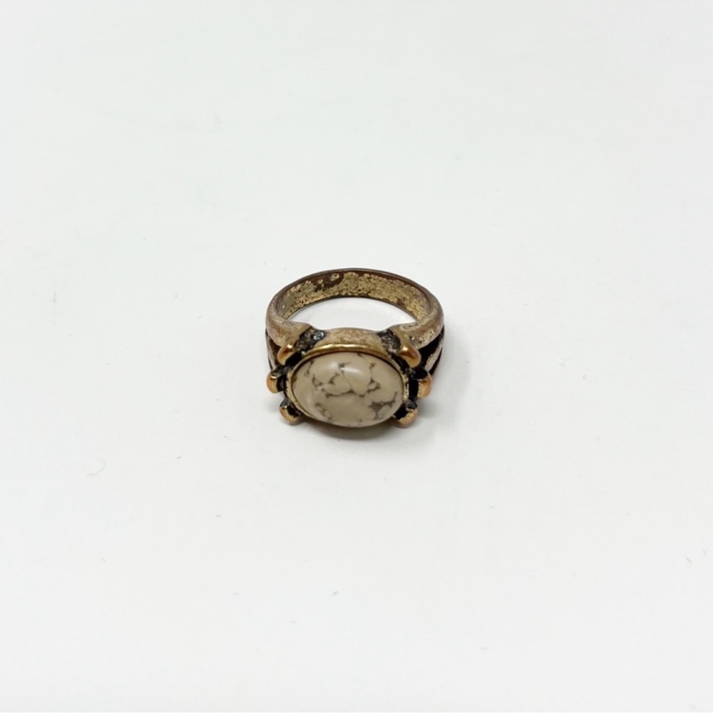 Free People Gold Ring with Cream Stone